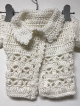 Load image into Gallery viewer, White Hand Crochet Collared Sweater
