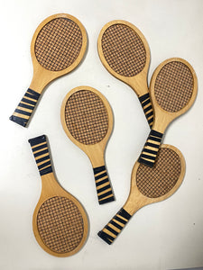 Vintage Wooden and Cork Tennis Racket Coasters (6)