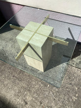 Load image into Gallery viewer, 80s Artedi Style Travertine and Brass Side Table

