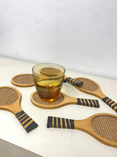 Load image into Gallery viewer, Vintage Wooden and Cork Tennis Racket Coasters (6)
