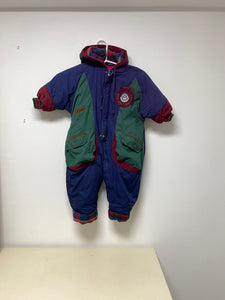 Vintage Giacca Hooded Winter Suit with Mittens and Booties