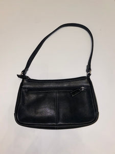 Black Leather Tignanello Shoulder Bag