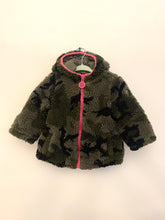 Load image into Gallery viewer, DKNY Hooded Camo Fleece with Hot Pink Trim Jacket
