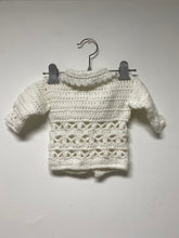 Load image into Gallery viewer, White Hand Crochet Collared Sweater
