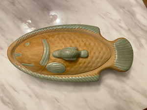 Handmade Stoneware Fish Serving Dish