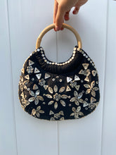 Load image into Gallery viewer, Mini Mother of Pearl Beaded Wooden Handle Bag
