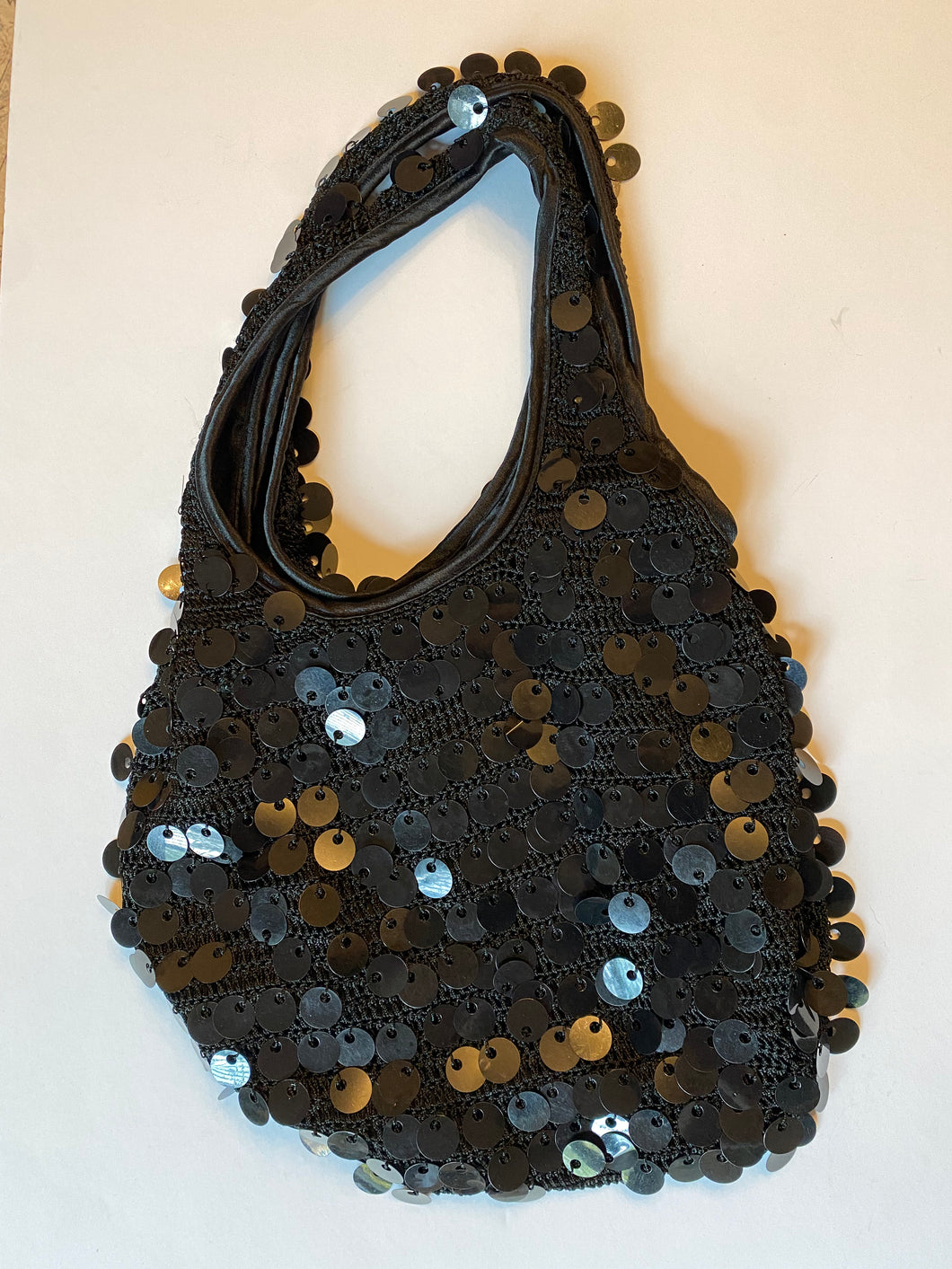 Black Paillette Sequin Shoulder Bag