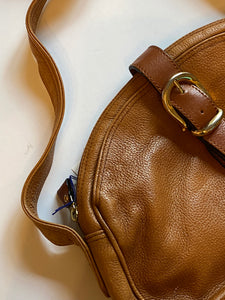 Vintage Brown Flap Over Crossbody Bag