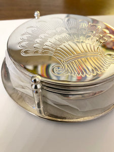 Silver Plated Shell Motif Coasters with Holder