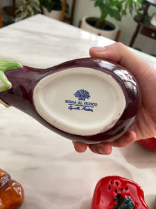 80s Elizabeth Arden Porcelain Eggplant Trinket Dish