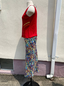 Vintage Rainbow Midi Skirt