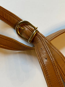 Vintage Brown Flap Over Crossbody Bag