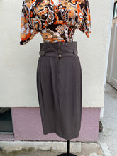 Load image into Gallery viewer, Vintage Taupe Brown Nylon Midi Skirt
