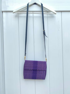 Purple Wicker Crossbody Bag