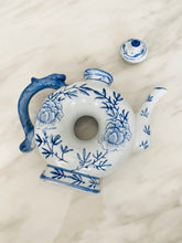 Load image into Gallery viewer, Blue &amp; White Porcelain Decorative Teapot
