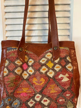 Load image into Gallery viewer, Vintage Turkish Kilim Leather Bag
