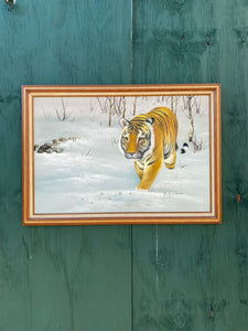 Tiger in Snow Oil Painting