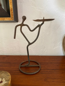 Wrought Iron Person Candleholder