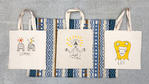 Hand-Painted Zodiac Tote