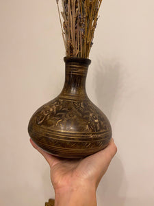 Brass Etched Dry Flowers Vase