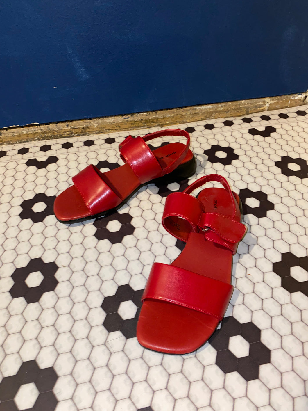Red Strap Buckle Sandals
