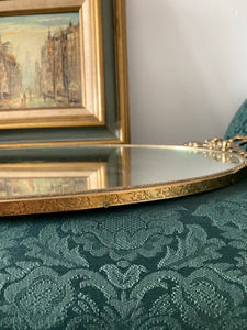 Vintage Gilded Mirror Tray