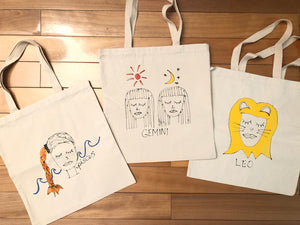 Hand-Painted Zodiac Tote