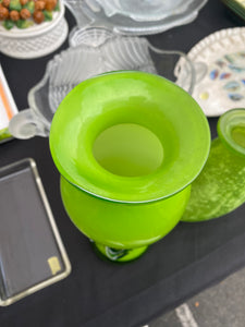 Slime Lime Hand Blown Glass Vase