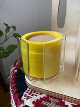 Load image into Gallery viewer, Vintage 80s Yellow Cork Acrylic Coaster Set
