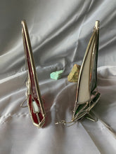 Load image into Gallery viewer, Vintage Handmade Stained Glass Sailboat Sculptures
