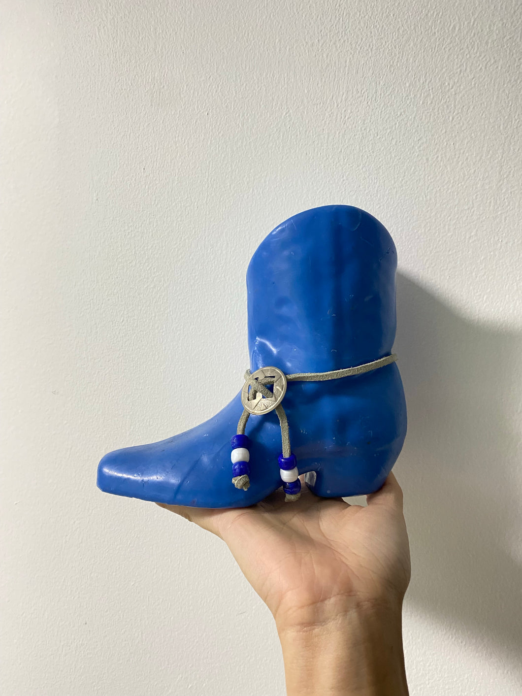 Blue Cowboy Boot Candle