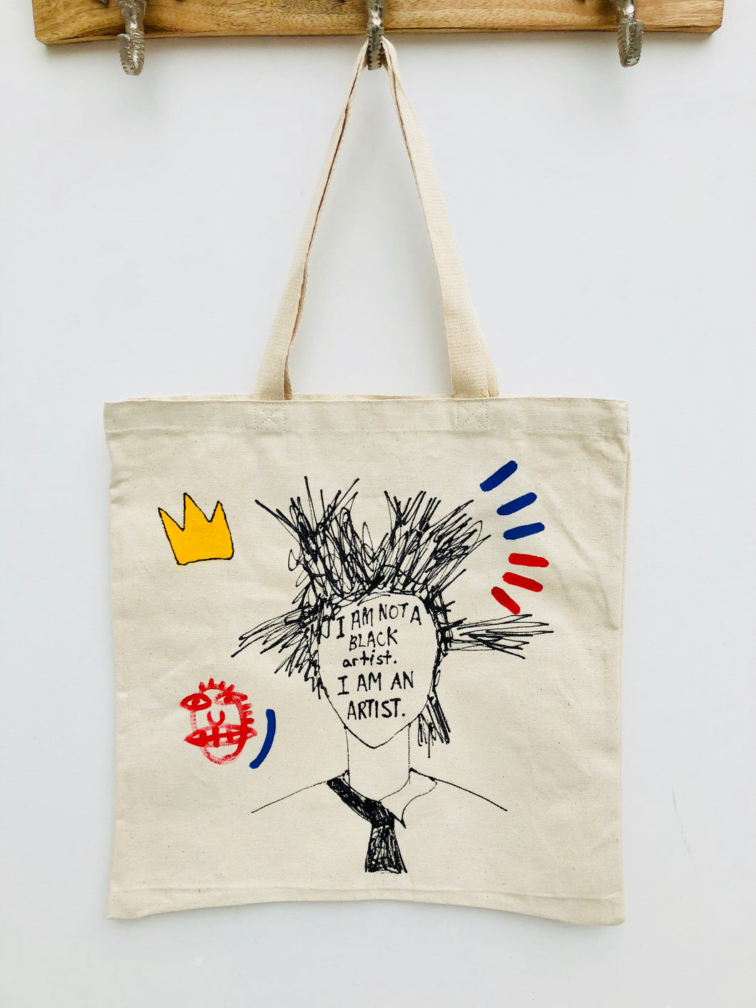 Hand-painted Basquiat Tote