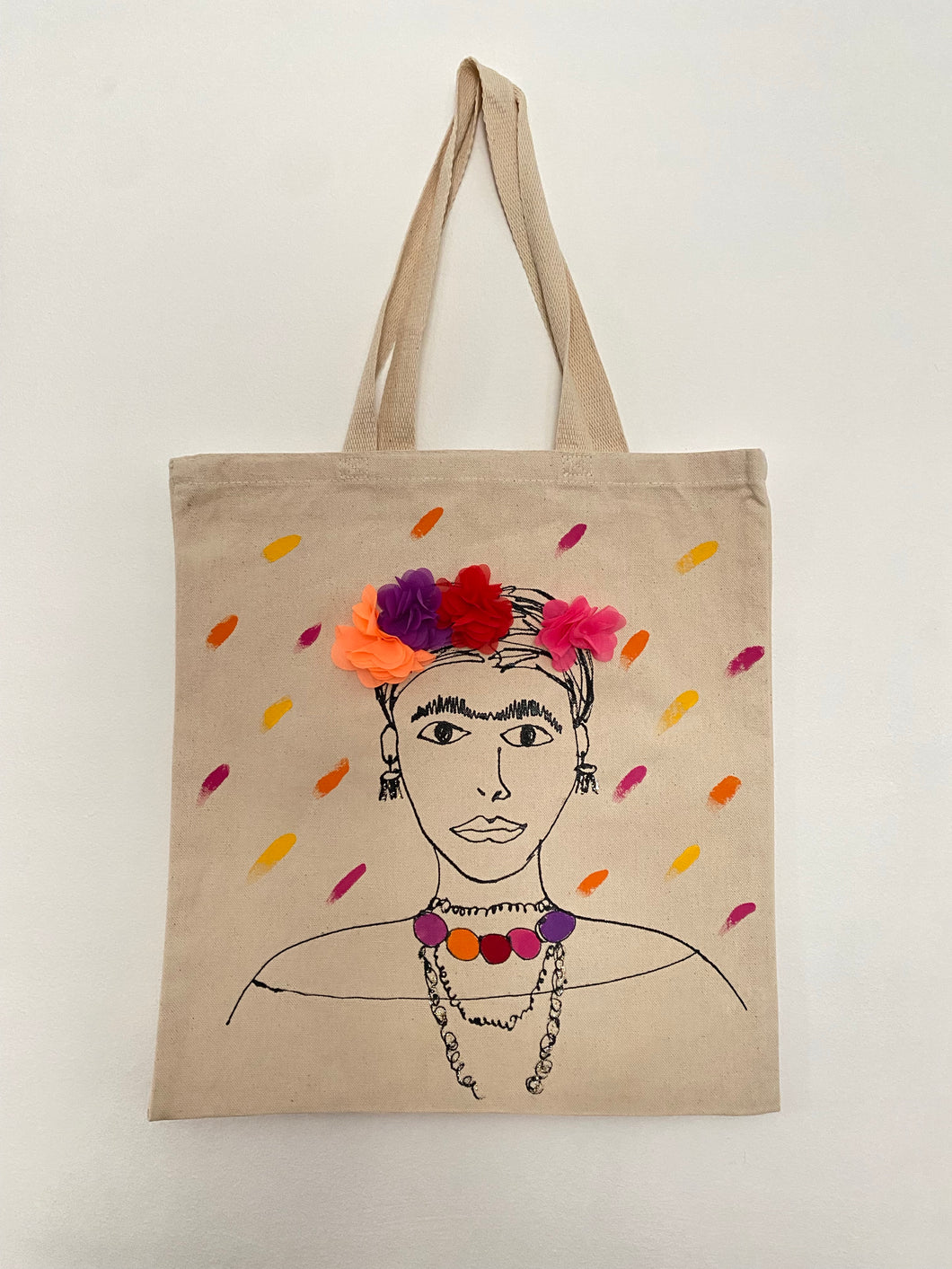 Hand-painted Frida Tote