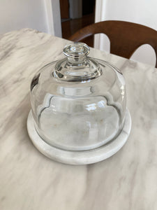 Vintage Marble and Glass Pastry Holder