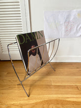Load image into Gallery viewer, Mid Century Modern Chrome Folding Magazine Record Stand
