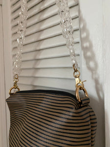 80s Striped Vinyl and Resin Chain Bag