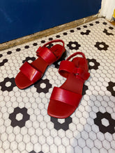 Load image into Gallery viewer, Red Strap Buckle Sandals
