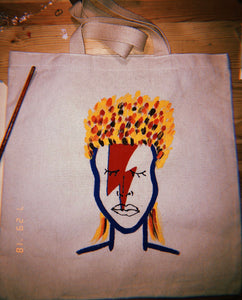 Hand-painted Bowie Tote